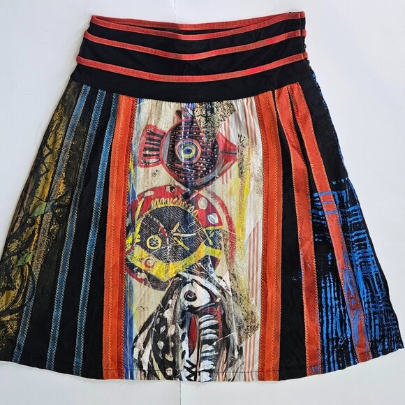 Vtg Save the Queen Patchwork Skirt — Italian Art-to-Wear, Size M Whimsical - Picture 16 of 17